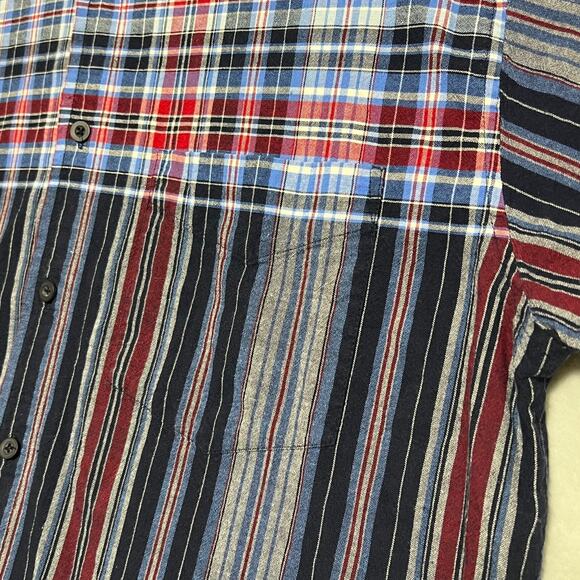 Vintage Y2K Faded‎ Glory Plaid Striped Shirt Mens Large 100% Cotton Button Down - Picture 6 of 9